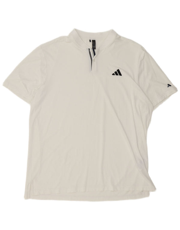 Polo Adidas da uomo XL in poliestere bianco