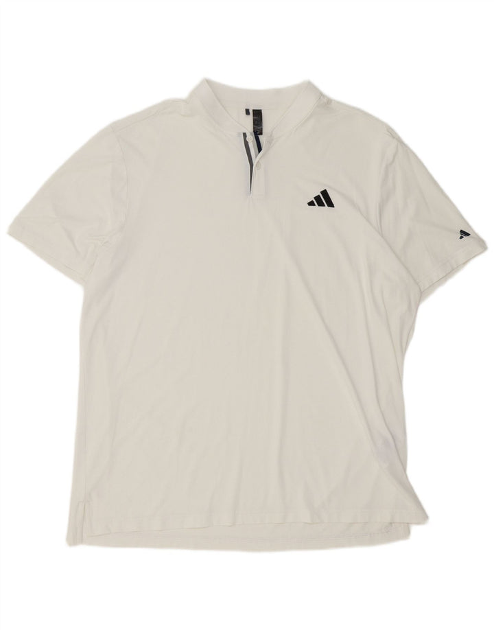 Polo Adidas da uomo XL in poliestere bianco