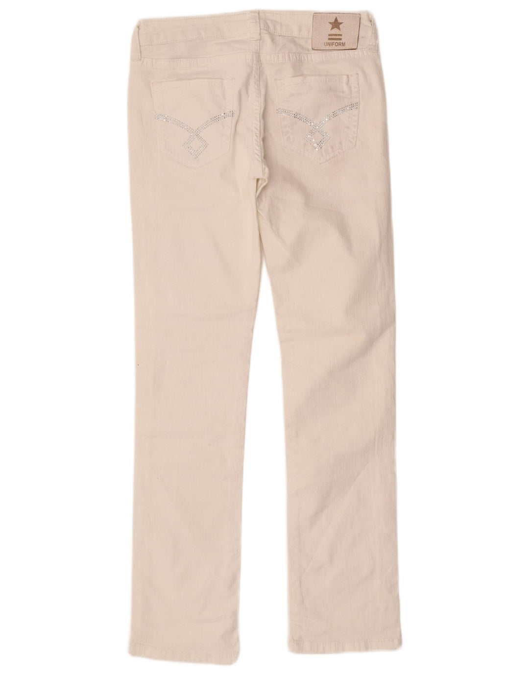 Jeans slim da donna uniformi W27 L29 cotone bianco