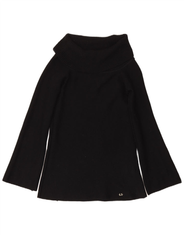 Luisa Spagnoli maglione maglione da donna con collo alto UK 10 piccolo nero