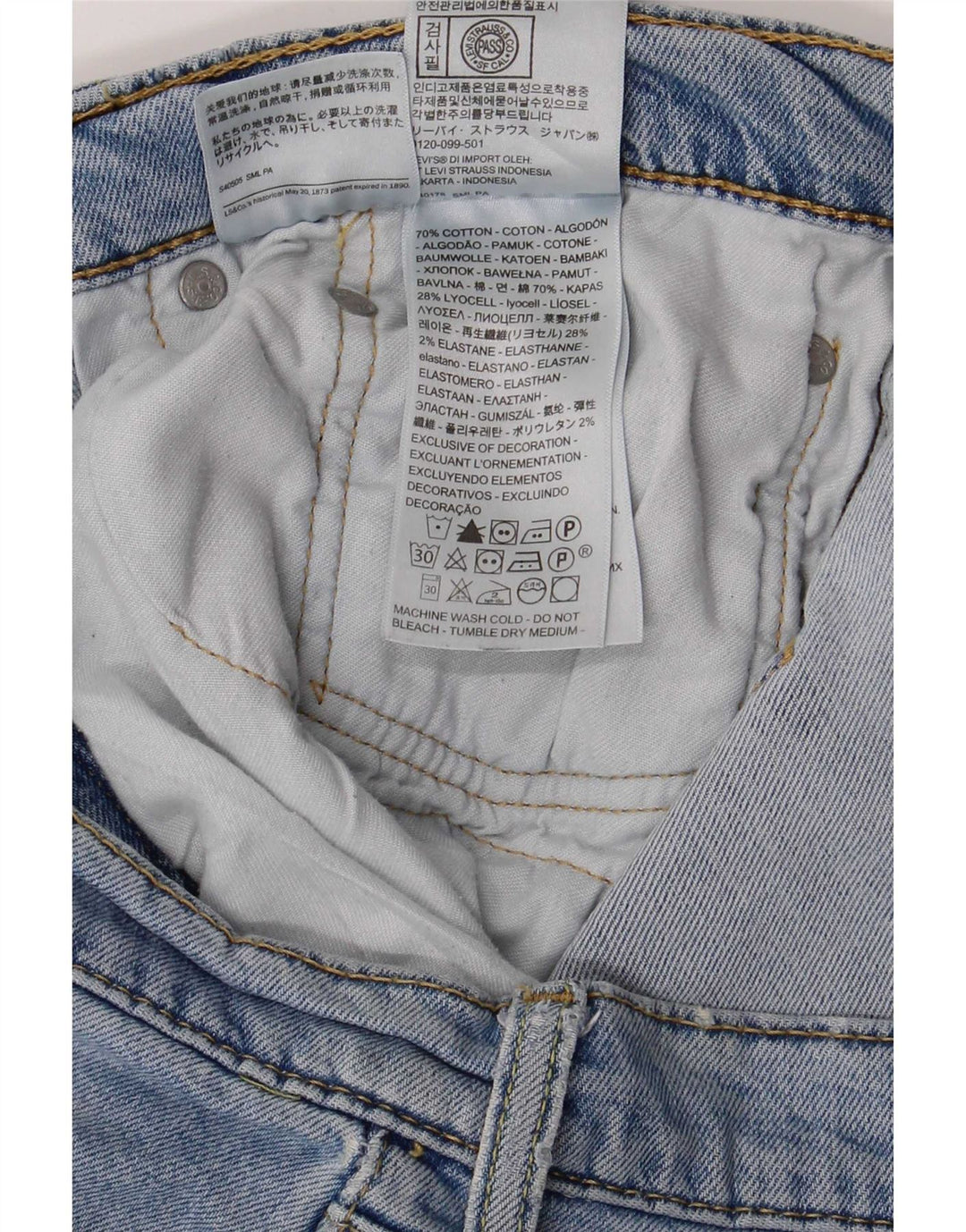 Levi's Uomo 514 Jeans dritti W38 L32 Cotone Blu