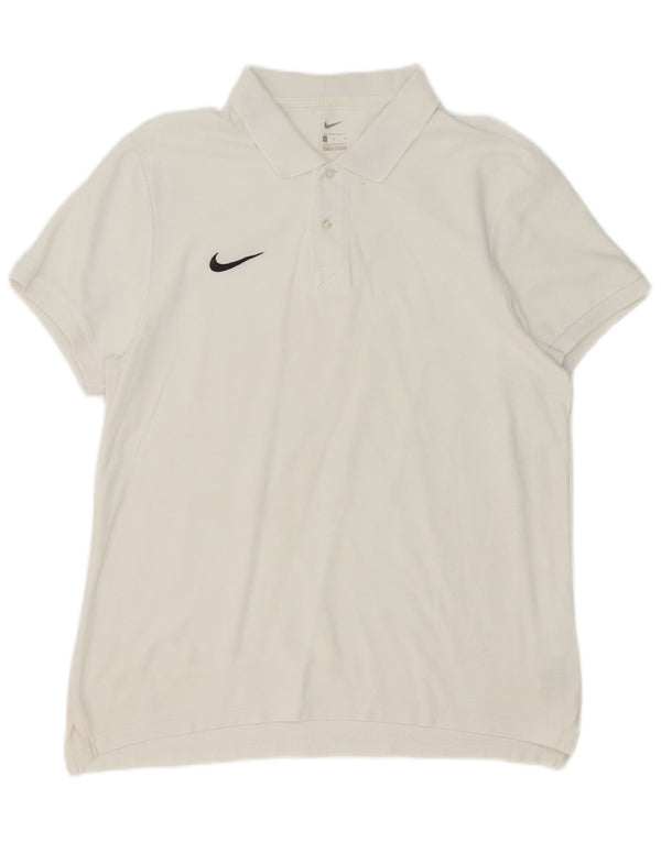 Polo Nike da uomo grande in cotone bianco