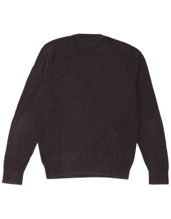 Maglione maglione girocollo da donna Tommy Hilfiger piccolo cotone nero