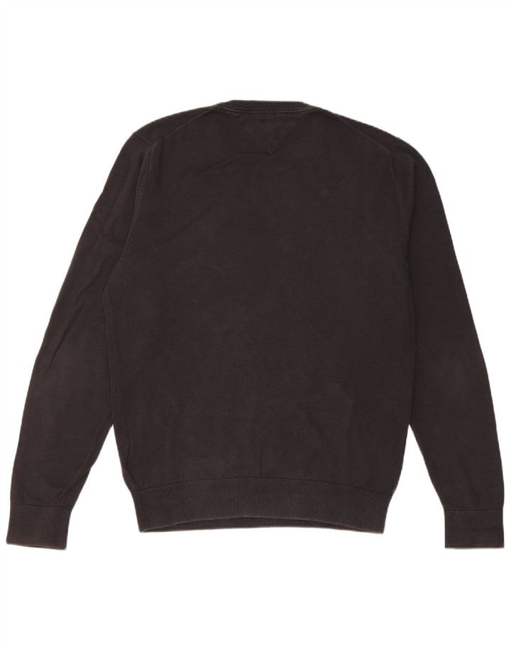 Maglione maglione girocollo da donna Tommy Hilfiger piccolo cotone nero