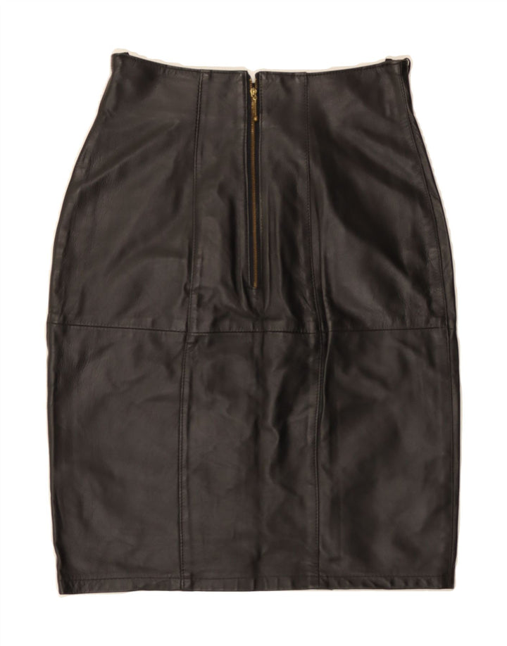 VINTAGE Womens Leather Skirt W26 Small Black Leather Vintage Vintage and Second-Hand Vintage from Messina Hembry 