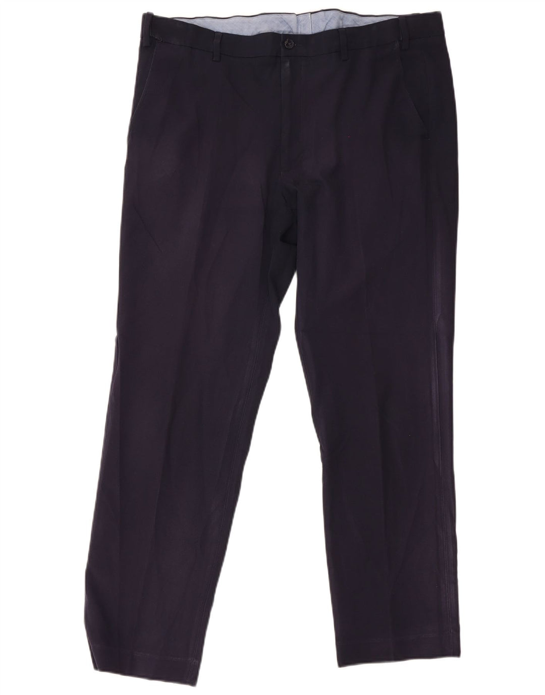 Pantaloni da abito regolari dritti da uomo Marks & Spencer W38 L31 Blu Navy