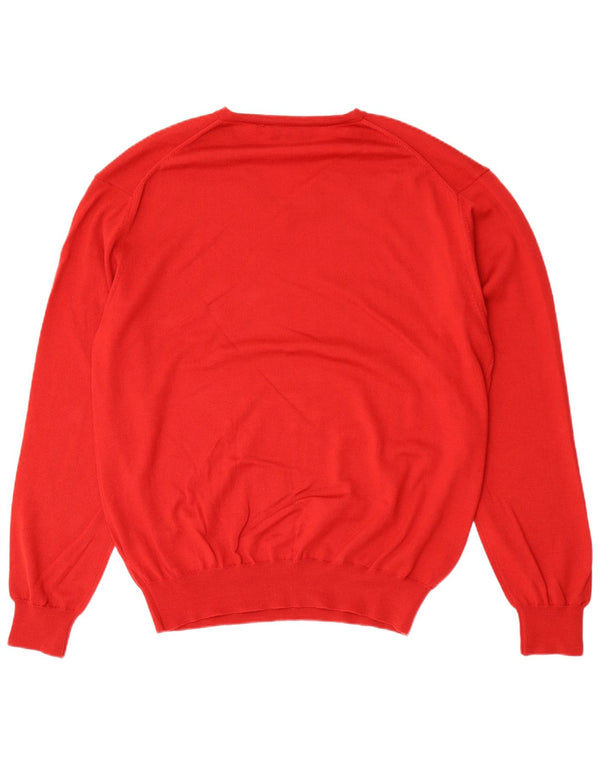 Maglione da uomo con scollo a V Baileys 2XL Rosso in lana vergine