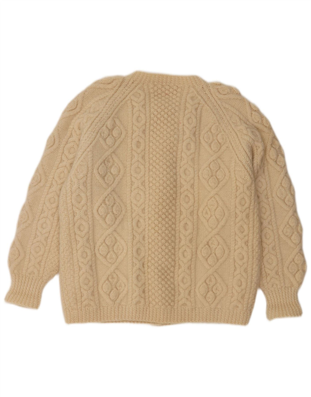 Maglione cardigan da donna VINTAGE UK 16 grande beige