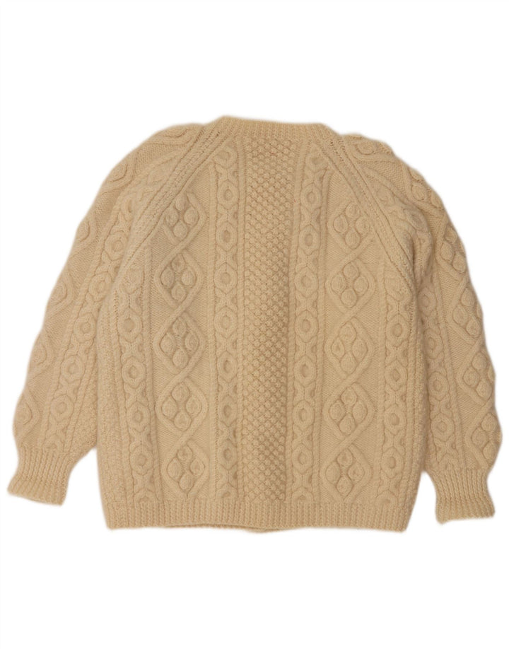 Maglione cardigan da donna VINTAGE UK 16 grande beige