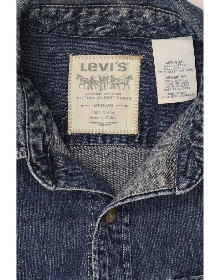 Camicia di jeans da uomo Levi's in cotone blu medio