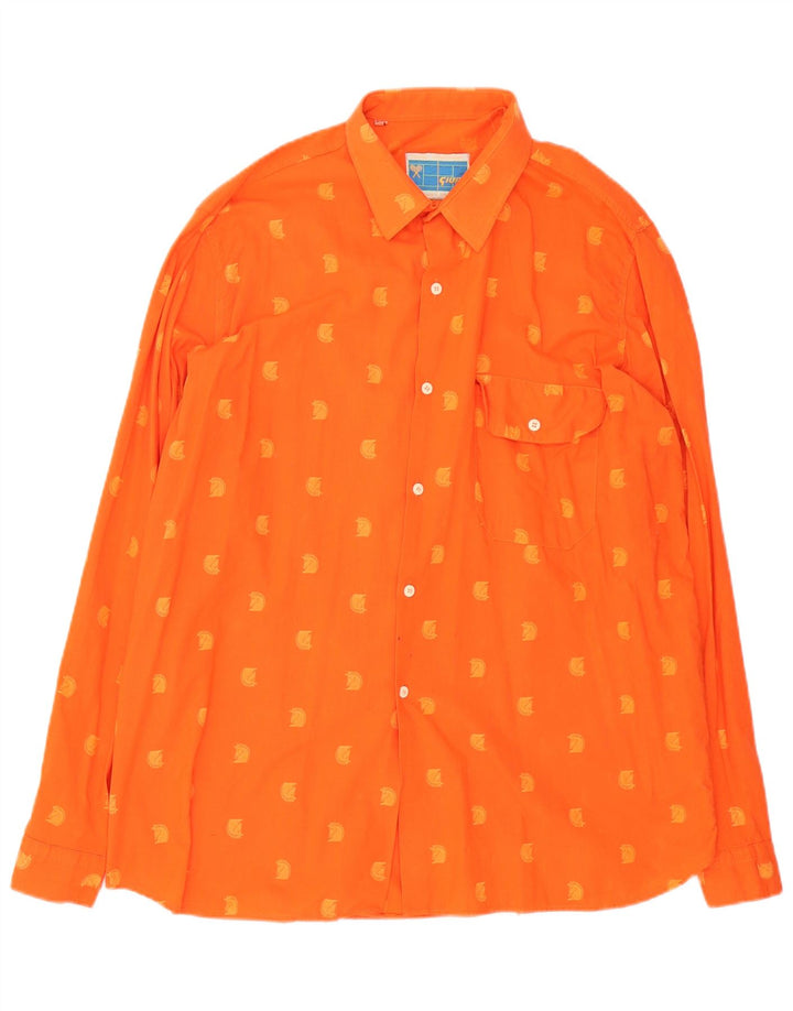 Camicia vintage da uomo XL maculata arancione