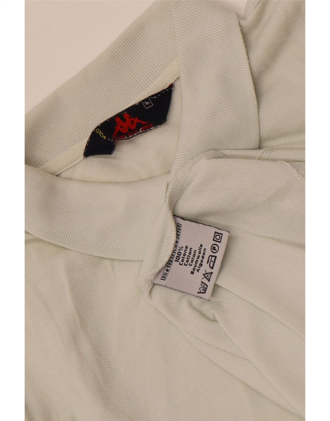 Polo Kappa da uomo in cotone bianco sporco medio