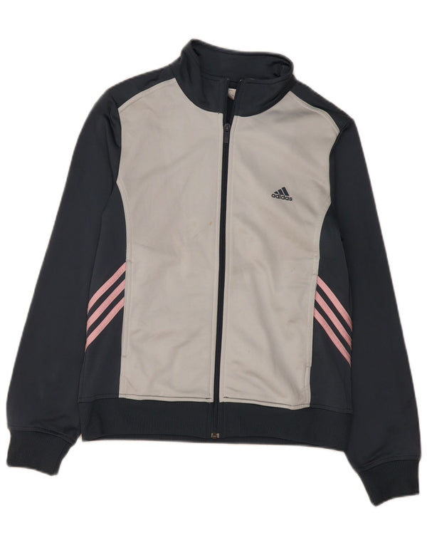 Giacca da tuta da donna Adidas UK 16 Large Blu Navy Colourblock