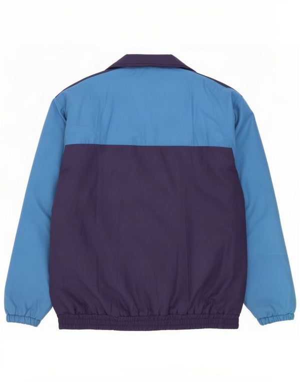 Giubbotto bomber vintage da uomo UK 40 grande poliestere color block blu navy
