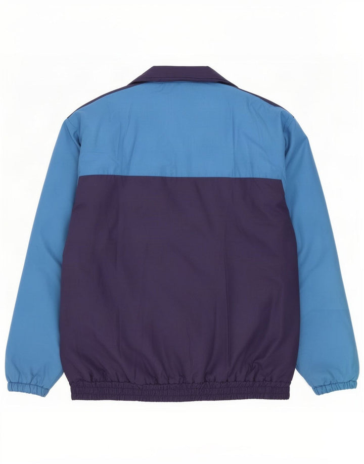 Giubbotto bomber vintage da uomo UK 40 grande poliestere color block blu navy