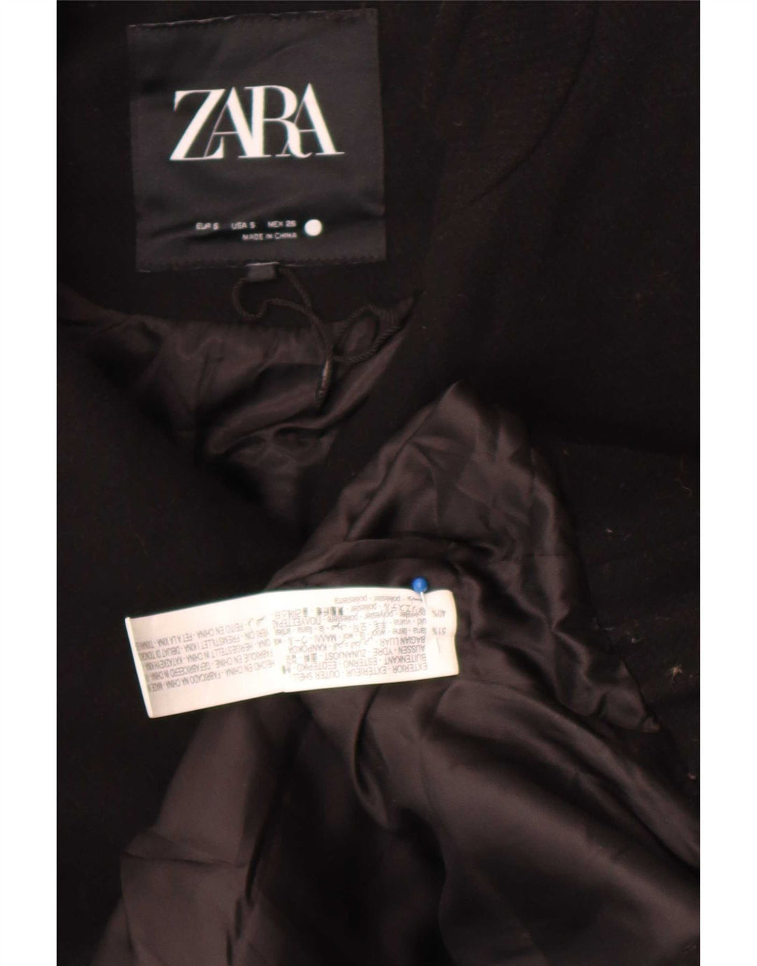 Giubbotto bomber oversize da donna Zara UK 10 piccolo in lana nera