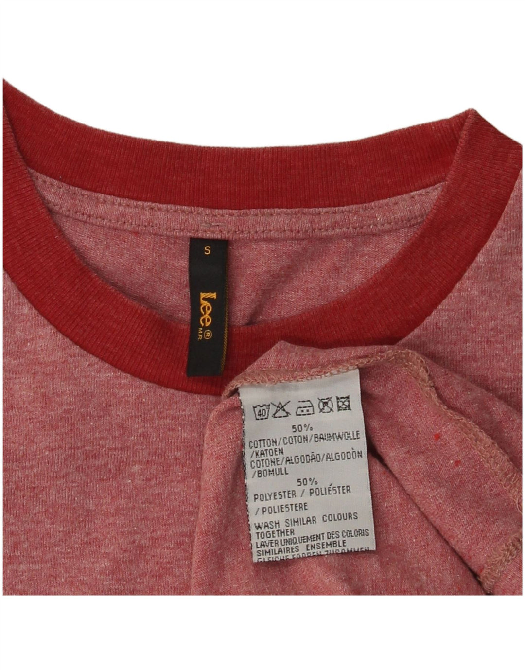 Maglietta grafica da uomo Lee Top in cotone chiazzato rosso piccolo