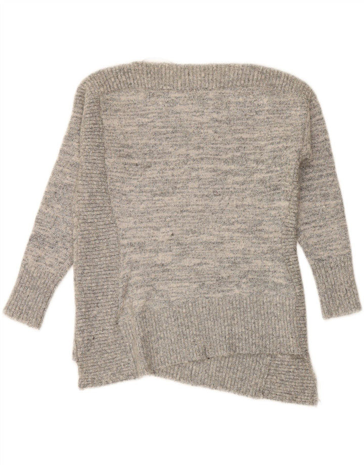 MINT VELVET Womens Boat Neck Jumper Sweater UK 8 Small Grey Polyamide Vintage MINT VELVET and Second-Hand MINT VELVET from Messina Hembry 