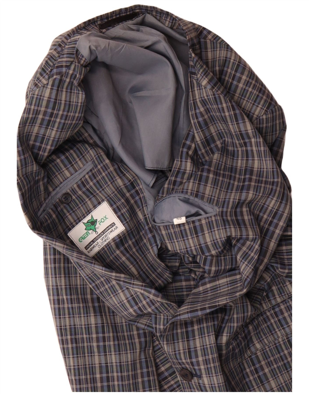 Giacca blazer da uomo a 2 bottoni GREEN FOX EU 48 grigio medio a quadri