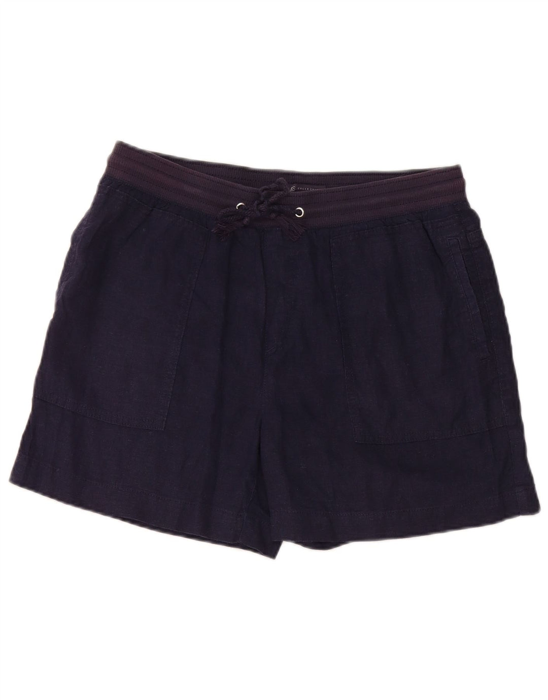 Pantaloncini chino da donna Marks & Spencer UK 12 medi W32 lino blu navy