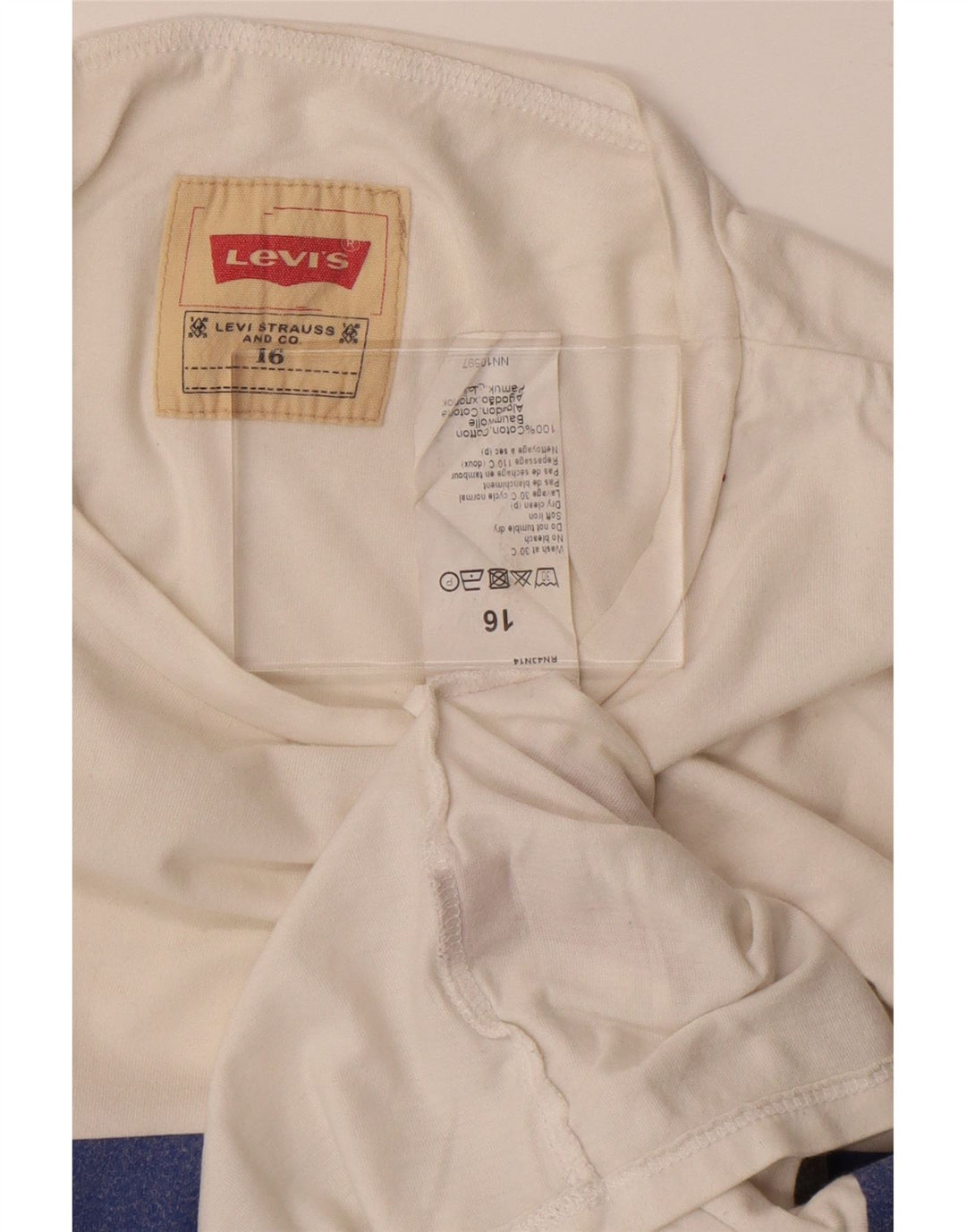 T-shirt grafica da ragazzo Levi's Top 15-16 anni in cotone bianco