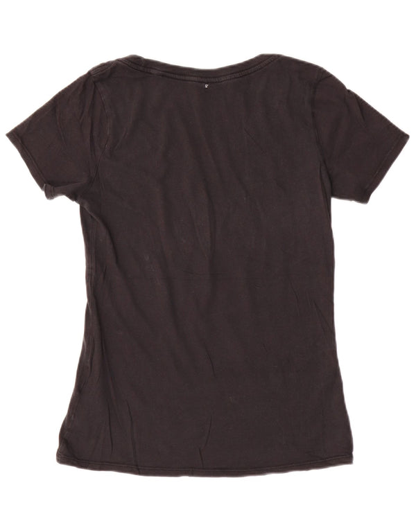 T-shirt grafica da donna con taglio atletico NIKE Top UK 6 XS cotone nero