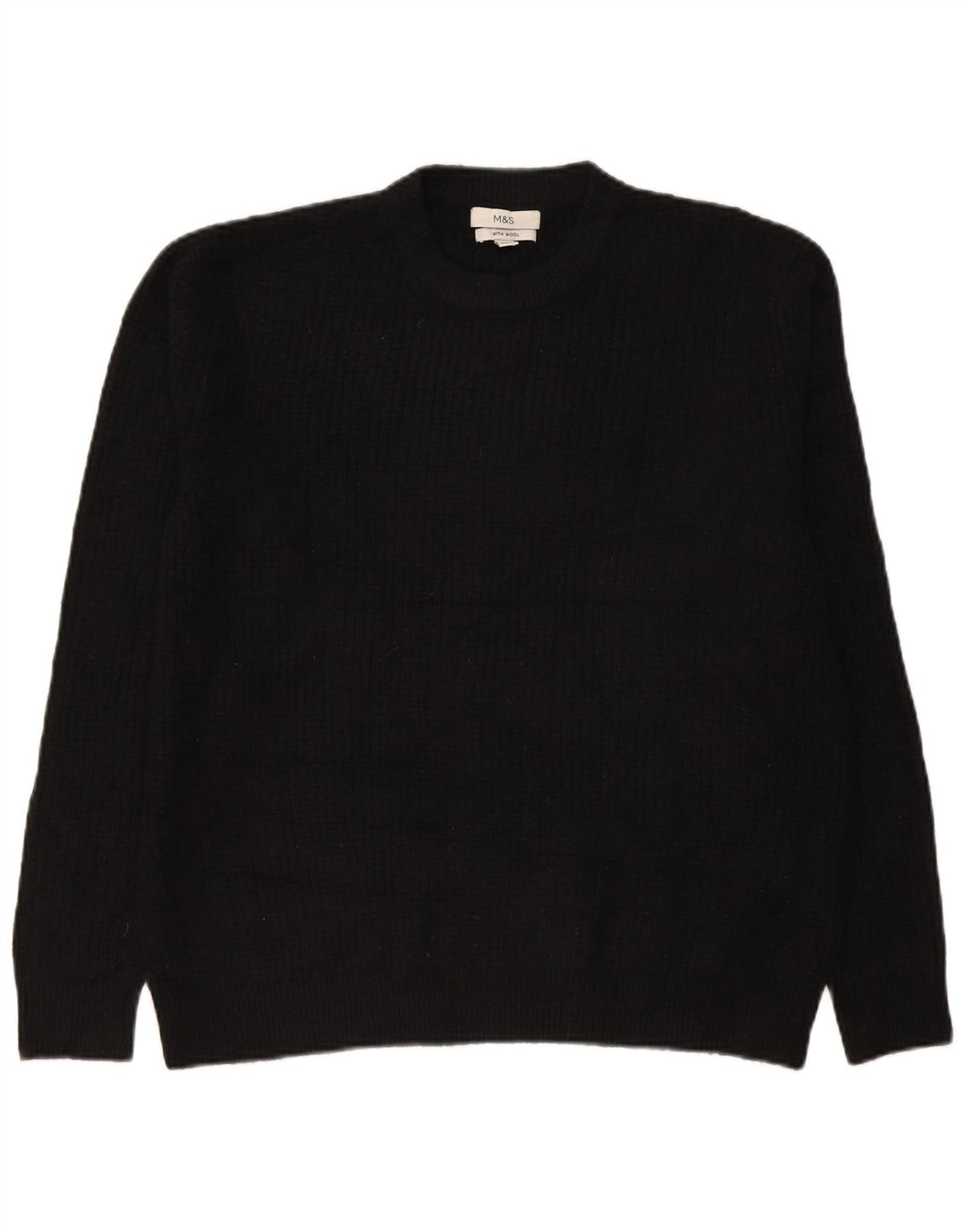 Maglione maglione girocollo da uomo Marks & Spencer grande acrilico nero