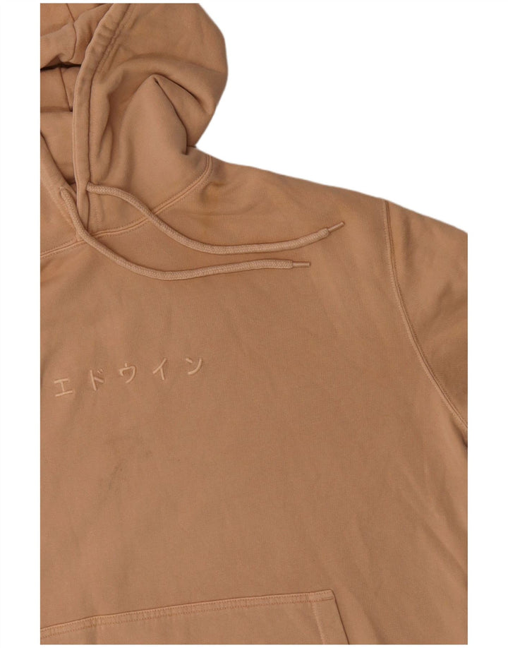 Maglione con cappuccio grafico da uomo Edwin grande in cotone beige