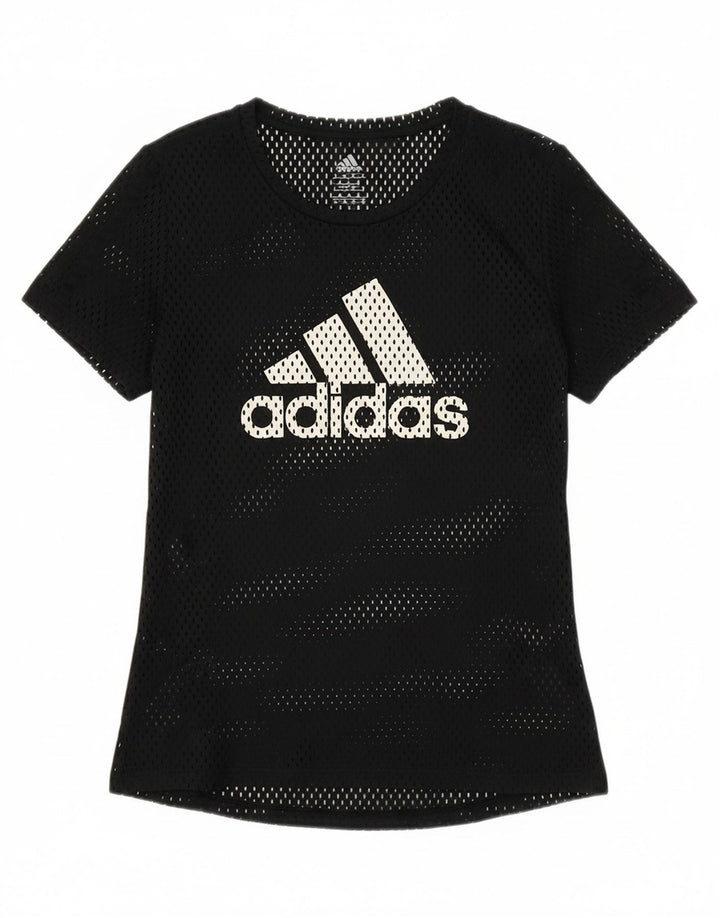 ADIDAS Womens Graphic T-Shirt Top UK 8 Small Black