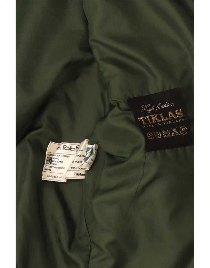 Giacca a vento vintage da donna UK 12 Poliestere color block verde medio
