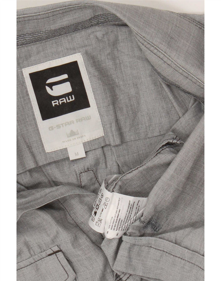 Camicia grafica da uomo a maniche corte G-Star in cotone grigio medio