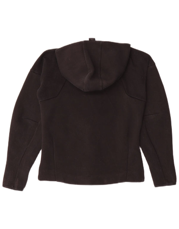 Maglione con cappuccio e zip da donna Adidas UK 12/14 Cotone nero medio
