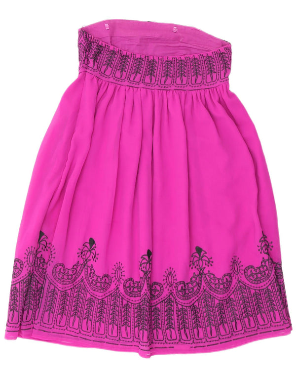 Monsoon Womens Strapless Dress UK 10 Small Pink Floral Polyester Bohemian