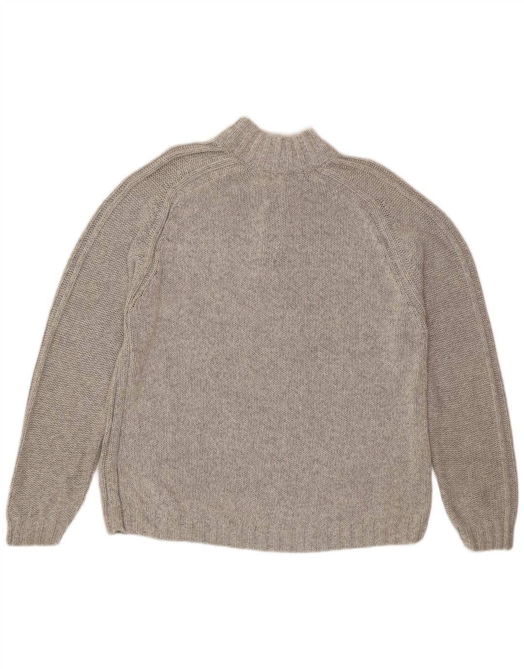 Maglione da uomo Marks & Spencer con zip e collo grande in cotone grigio