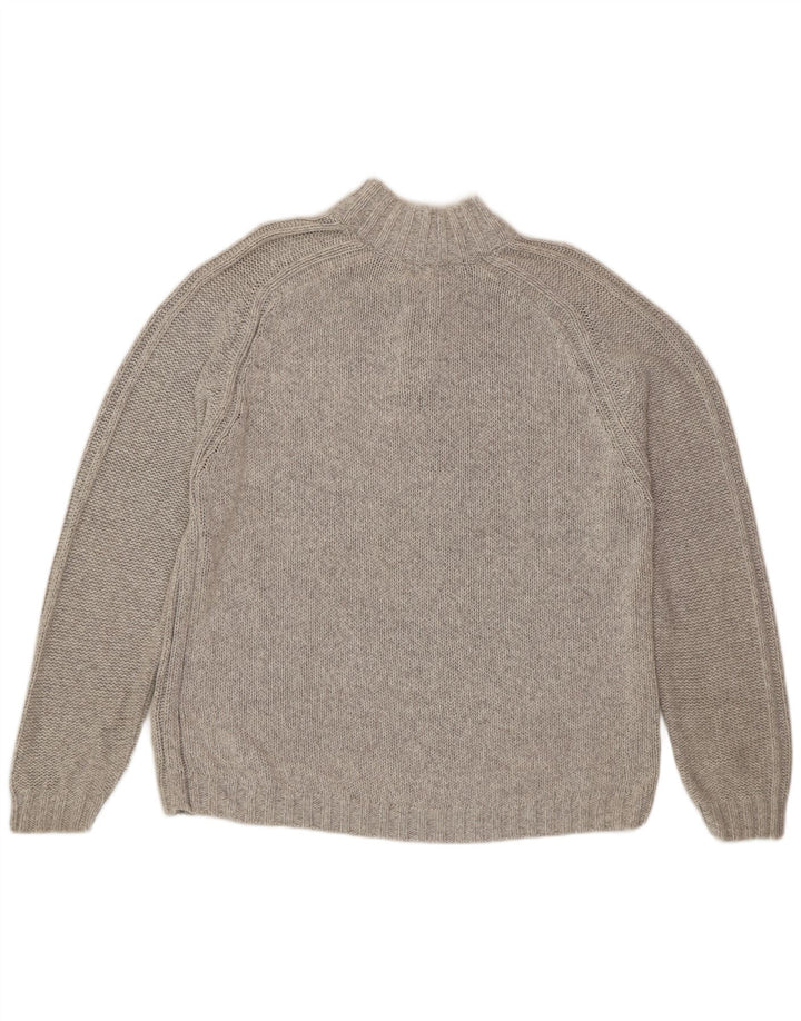 Maglione da uomo Marks & Spencer con zip e collo grande in cotone grigio