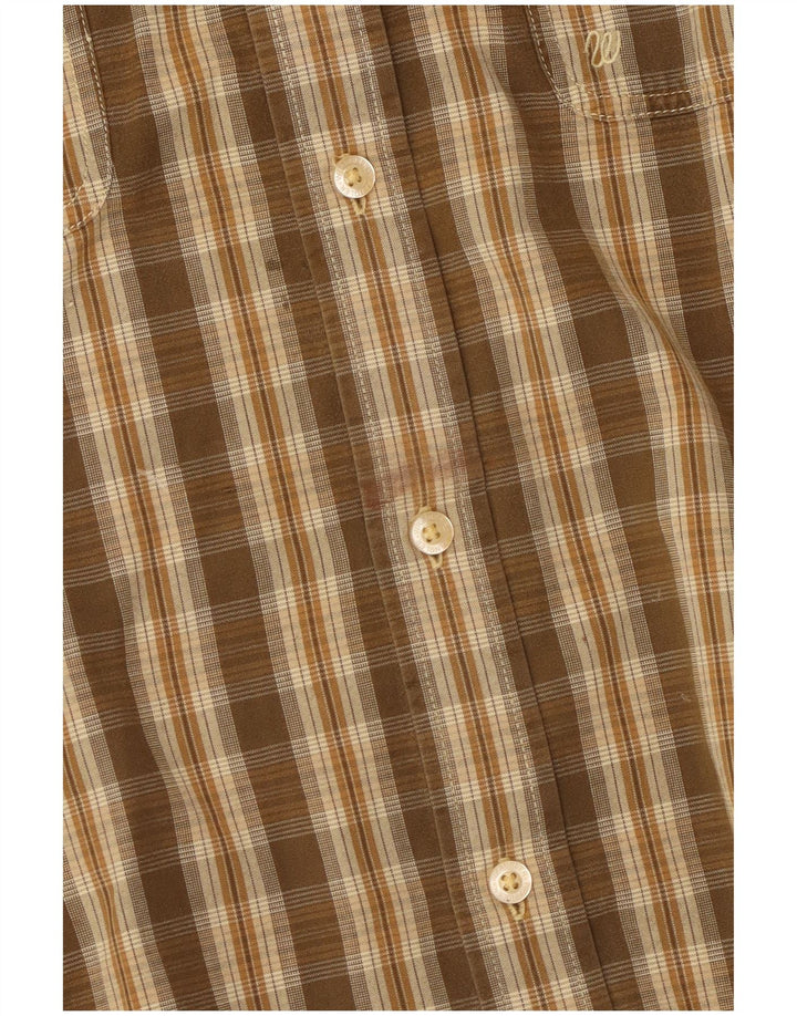Camicia da uomo Wrangler in cotone a quadri marroni grandi