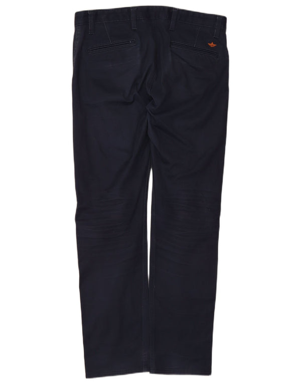 DOCKERS Pantaloni chino dritti da uomo W33 L32 cotone blu navy