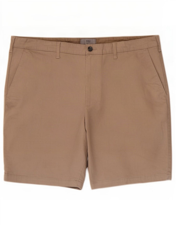 Pantaloncini chino da uomo Marks & Spencer W40 XL in cotone beige