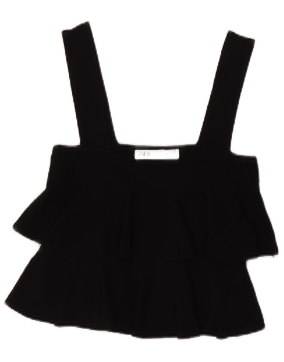 Top corto senza maniche da donna Zara UK 14 grande nero