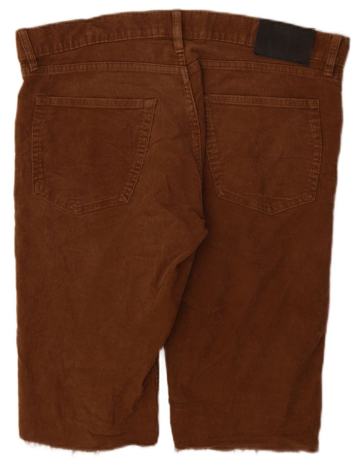 Pantaloncini di velluto a coste slim da uomo Marks & Spencer W36 grandi marroni