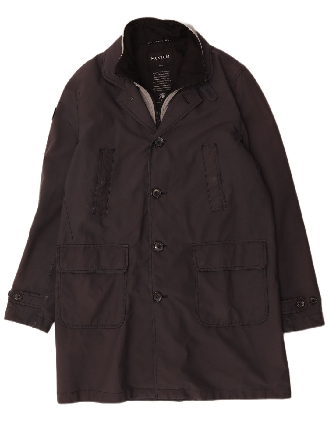 Trench da uomo Museum UK 42 XL Poliestere grigio