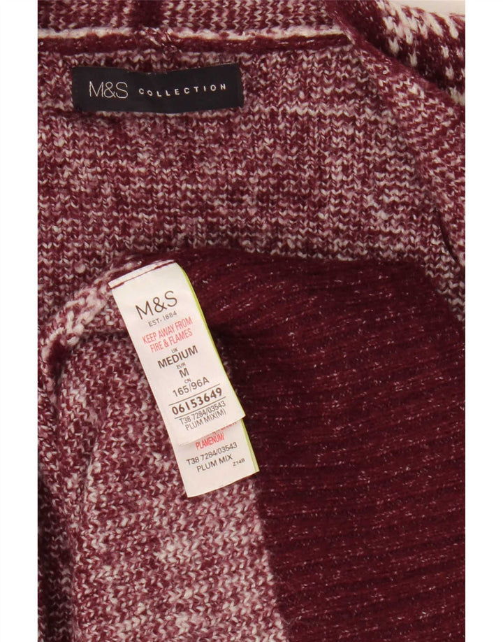 Maglione cardigan lungo da donna Marks & Spencer UK 12 Borgogna medio