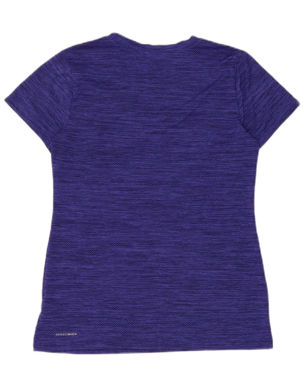 T-shirt Reebok Speedwick da donna, taglia UK 10, piccola, in poliestere chiazzato blu