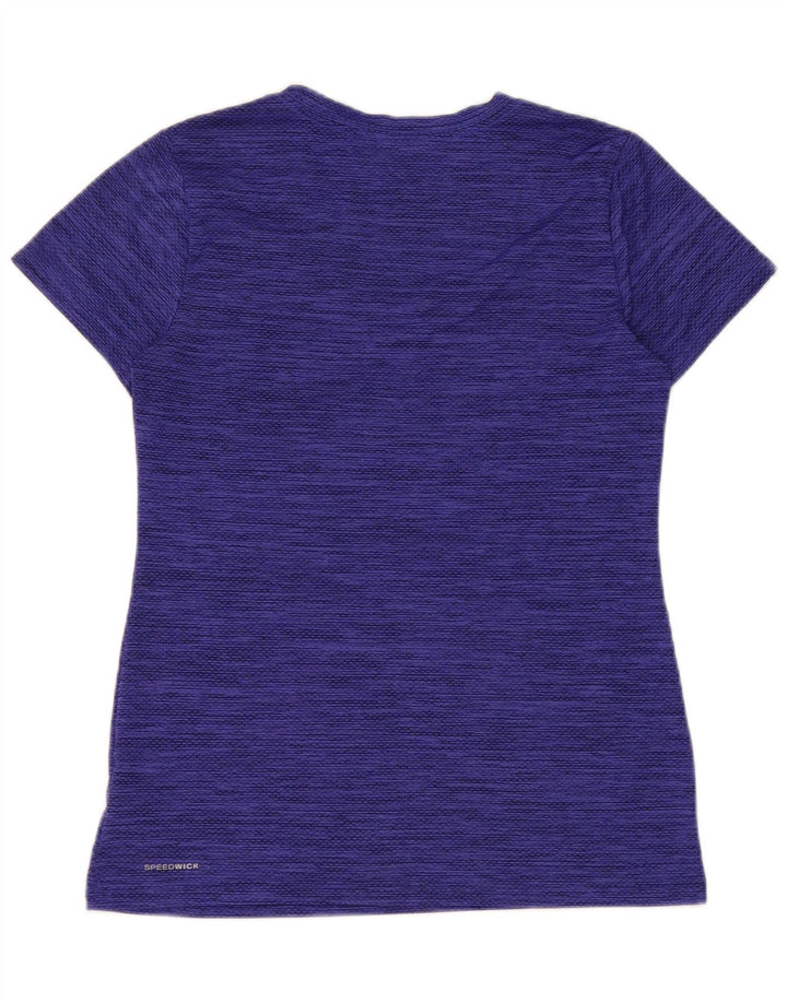 T-shirt Reebok Speedwick da donna, taglia UK 10, piccola, in poliestere chiazzato blu