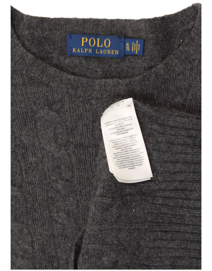 Polo Ralph Lauren Maglione girocollo da uomo in lana grigia XL
