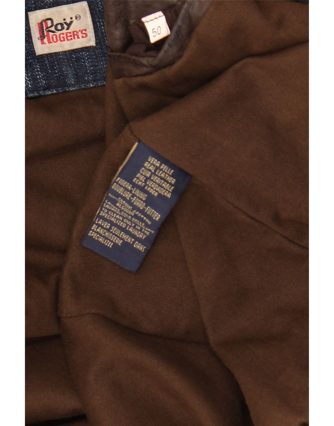 Giacca in pelle da uomo Roy Rogers IT 50 Large in pelle marrone