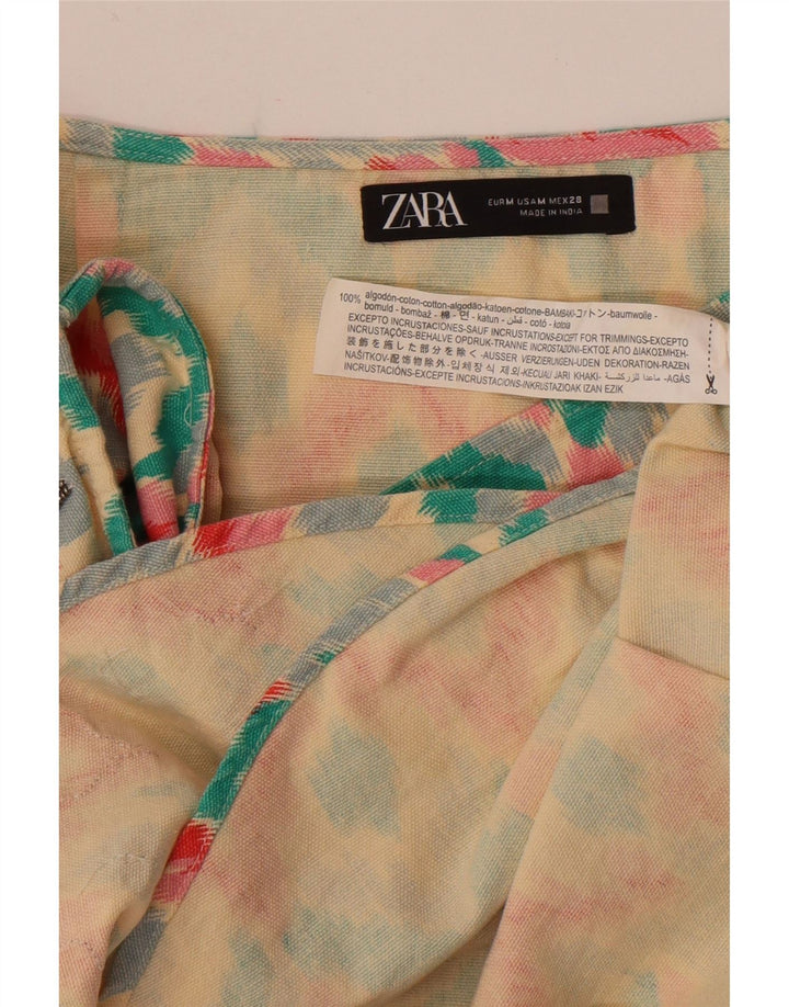 Gonna a portafoglio da donna Zara media W28 in cotone geometrico multicolore