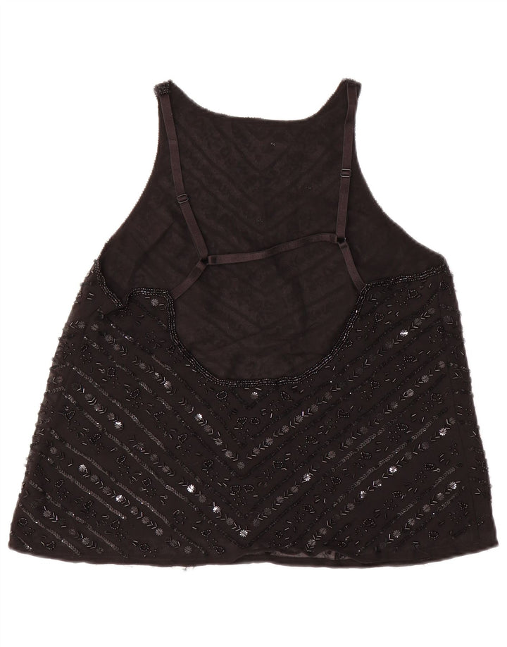 Topshop Camicetta senza maniche da donna Top UK 12 Poliestere nero medio