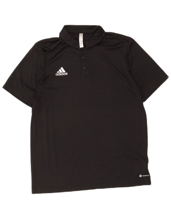 Polo Adidas Aeroready da uomo grande in poliestere nero
