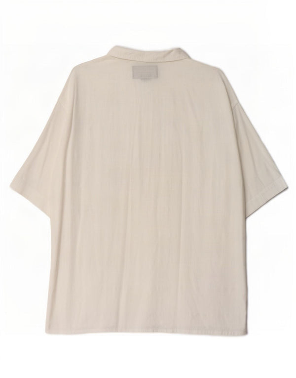 Camicia a maniche corte da uomo Marlboro Classics grande in cotone bianco